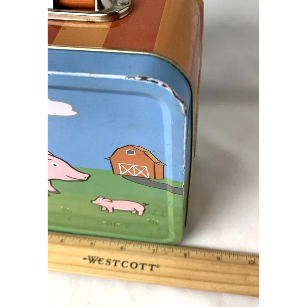 Jack Rabbit Creations Metal Lunch Box Farm Theme Pig Sheep Barn